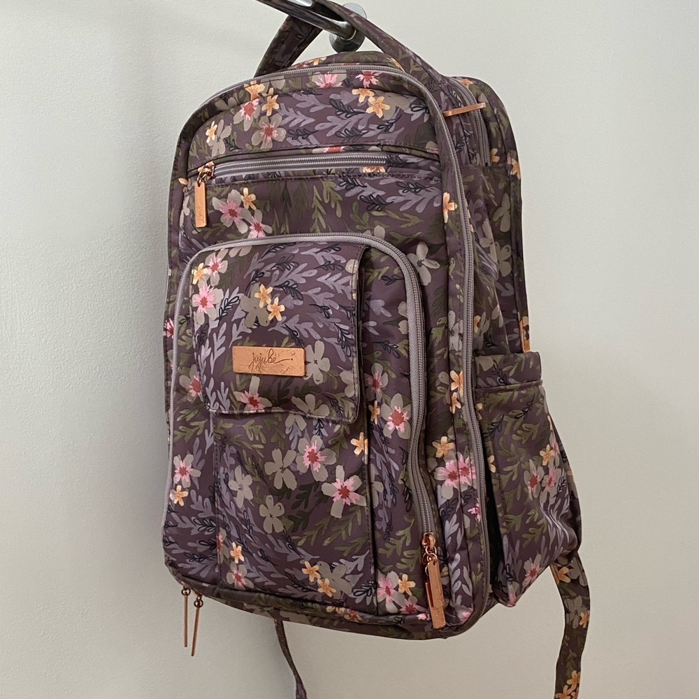 Jujube Be Right Back BRB Sakura Dusk diaper bag backpack